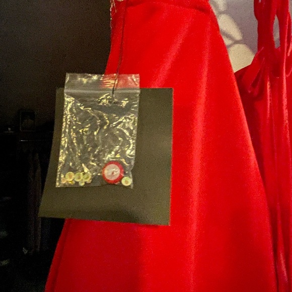 Red Rhinestone Evening Gown Prom Dress Maxi Soieblu Agaci “A Night To Remember” - Picture 9 of 11